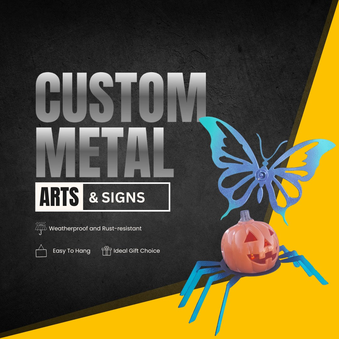 Personalized metal sign with custom lettering – unique outdoor metal sign for home or business