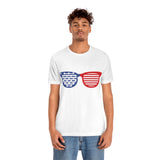 Patriotic sunglasses, Red White and Blue shirt, 4th of July, USA, American Shirt, Merica, Stars and stripes, Fun America shirt,