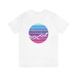 Sunset Mountain, Mountain silhouette, nature tshirt, camping shirt, adventure tee, abstract outdoor t-shirt, distressed look, hiking shirt