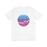 Sunset Mountain, Mountain silhouette, nature tshirt, camping shirt, adventure tee, abstract outdoor t-shirt, distressed look, hiking shirt