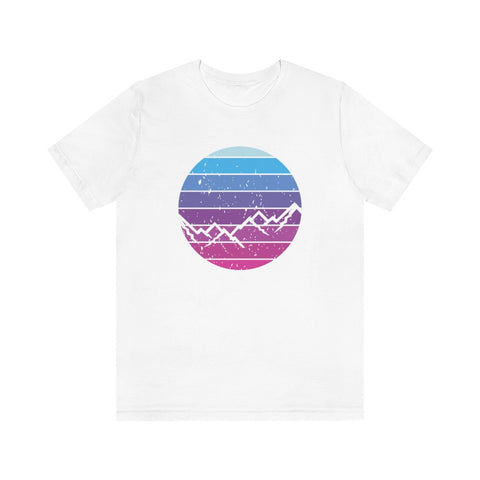 Sunset Mountain, Mountain silhouette, nature tshirt, camping shirt, adventure tee, abstract outdoor t-shirt, distressed look, hiking shirt