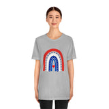 patriotic rainbow, Red White and Blue shirt, 4th of July, USA, American Shirt, Merica, Stars and stripes, Fun America shirt, fun shirt