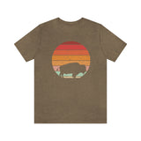 Sunset Buffalo, Buffalo silhouette, Animal tshirt, nature shirt, adventure tee, abstract outdoor t-shirt, distressed look, simple design