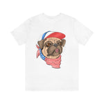 Patriotic Pug, Red White and Blue shirt, 4th of July, USA, American Shirt, Merica, Stars and stripes, Fun America shirt, Dog shirt