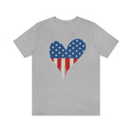 patriotic heart, Red White and Blue shirt, 4th of July, USA, American Shirt, Stars and stripes, love America tshirt, America the Beautiful