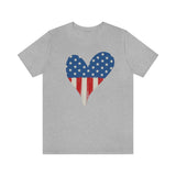 patriotic heart, Red White and Blue shirt, 4th of July, USA, American Shirt, Stars and stripes, love America tshirt, America the Beautiful