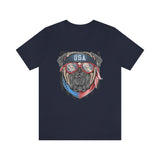 Patriotic bulldog, Red White and Blue shirt, 4th of July, USA, American Shirt, Merica, Stars and stripes, Fun America shirt, Dog shirt