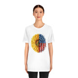 Patriotic sunflower, Red White and Blue shirt, 4th of July, USA, Flag sunflower, American Shirt, Merica, Stars and stripes, USA flower