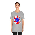 Patriotic Sunflower, Red White and Blue flower and Butterflies, 4th of July, USA, Flag sunflower, American Shirt, Merica, Stars and Stripes