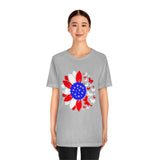 Patriotic Sunflower, Red White and Blue flower and Butterflies, 4th of July, USA, Flag sunflower, American Shirt, Merica, Stars and Stripes